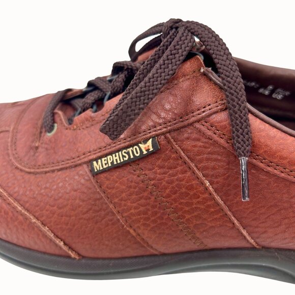 MEPHISTO RUNOFF BROWN PEBBLED BROWN LEATHER WALKING SHOES SNEAKERS - 9.5 - Picture 4 of 8